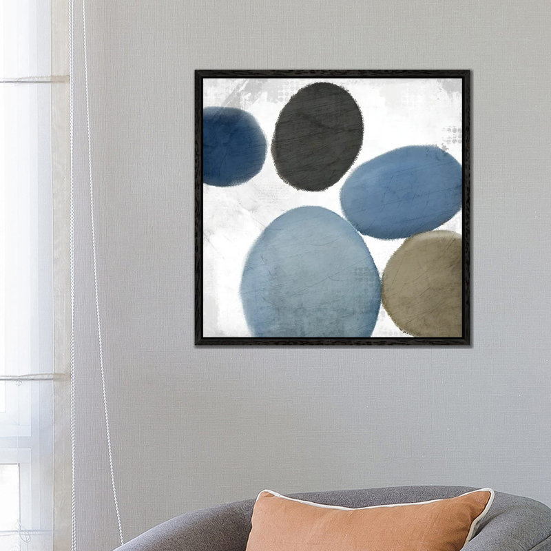 Geo Round I - Print on Canvas, Black Floater Framed, 66.04 cm H x 66.04 cm W