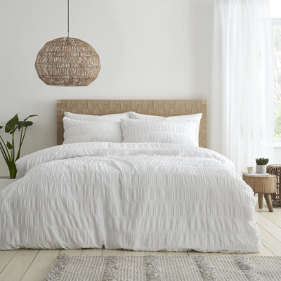 Seersucker Duvet Cover Set with Pillowcases