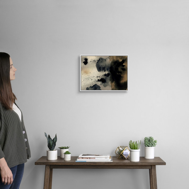 "Ember II" par Victoria Barnes - reproduction d'art sur toile, H 14 po x l 18 po x P 1,75 po, Cadre flottant blanc