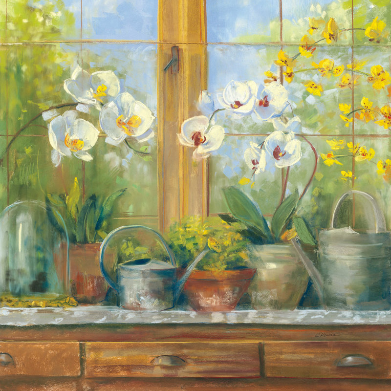 «Gardeners Table Orchids» par Carol Rowan - impression sur toile tendue, H 12 po x l 12 po