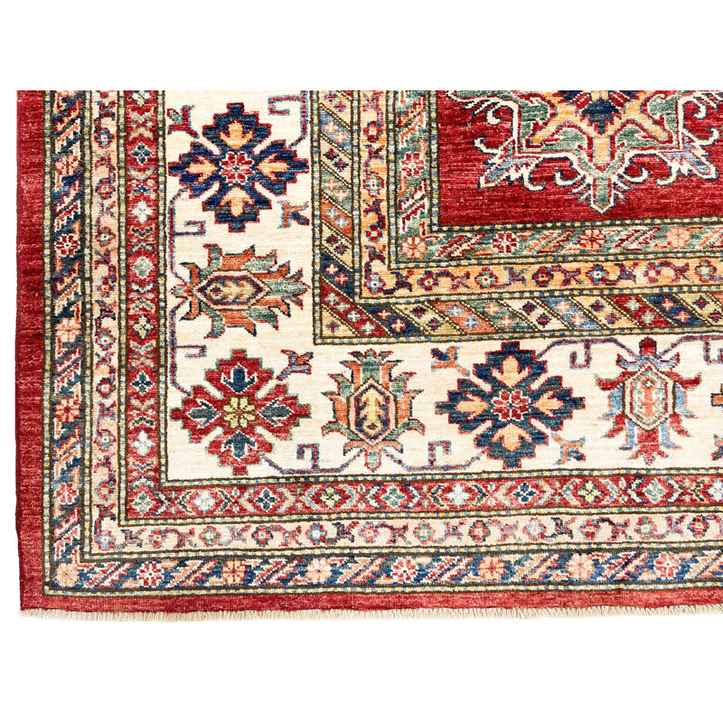 Vintage Handmade 9X12 Red And Beige Anatolian Caucasian Tribal Distressed Area Rug