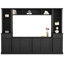 Console de salon pour téléviseur de 75 po, noir, avec amplement de rangement et unité de divertissement à hauteur réglable-132971297