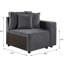 Fauteuil gris avec dossier confortable et ajustable, coussins polyvalents