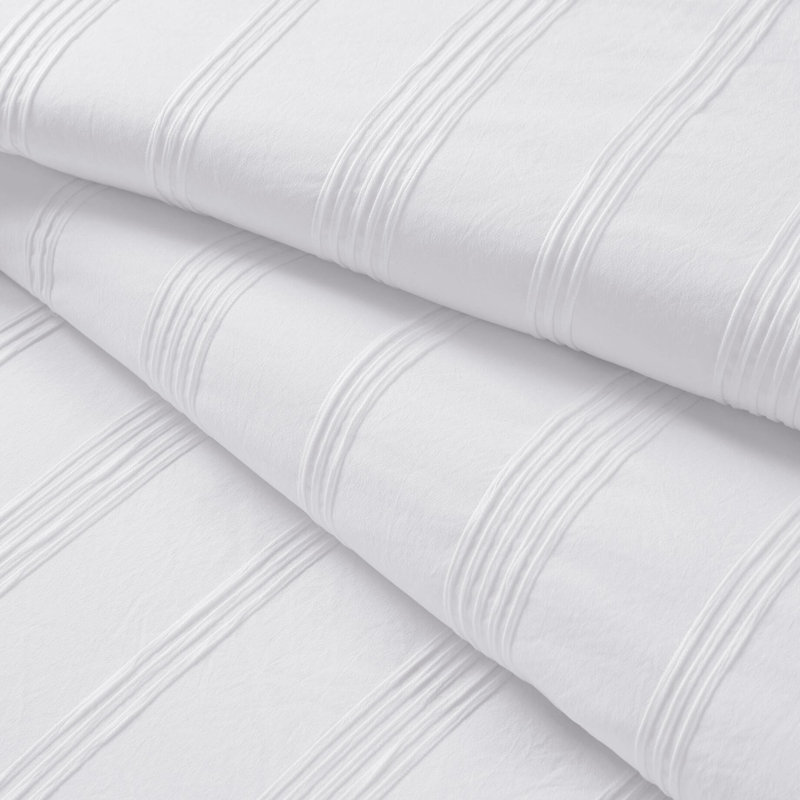 Grand édredon avec 7 pièces, rayures tissées, rembourrage respirant 200 g / m², microfibre froissée pour une apparence fraîche, microfibre légère et discrète, lavable à la machine College Living
