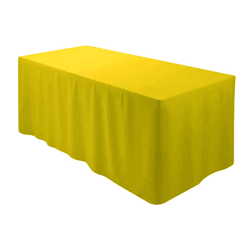 Fitted 100% Polyester Tablecloth Premium Qualitytable Cover 4 Feet Diameter, Gold, 60.96cm W x 121.92cm L