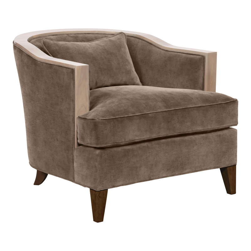 Thom Filicia Home Upholstered Barrel Chair, Havana, Nadia Earth Polyester