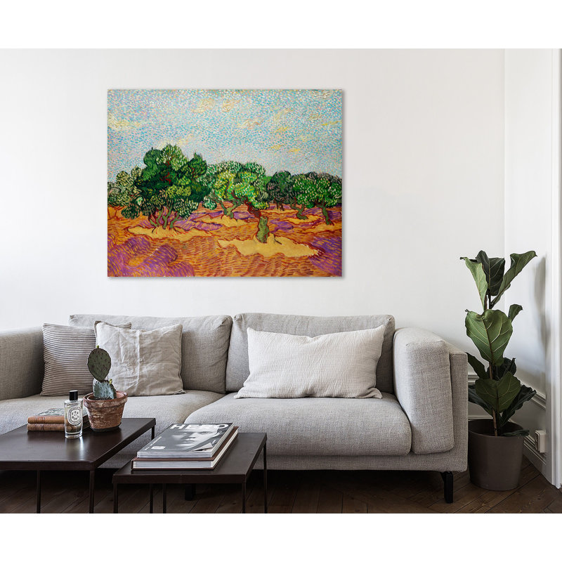 Olive Trees par Vincent Van Gogh - reproduction d'art sur toile tendue, H 20 po x l 25 po x P 1,5 po