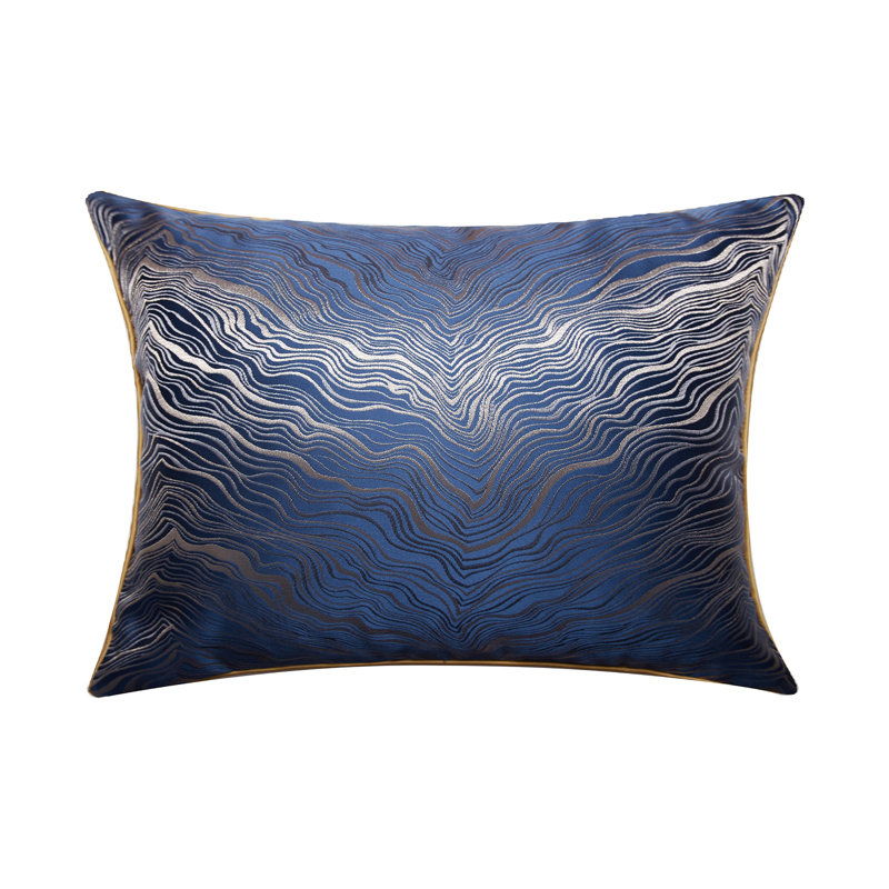 Abstract Reversible Throw Pillow, Polyester/Polyfill, Blue
