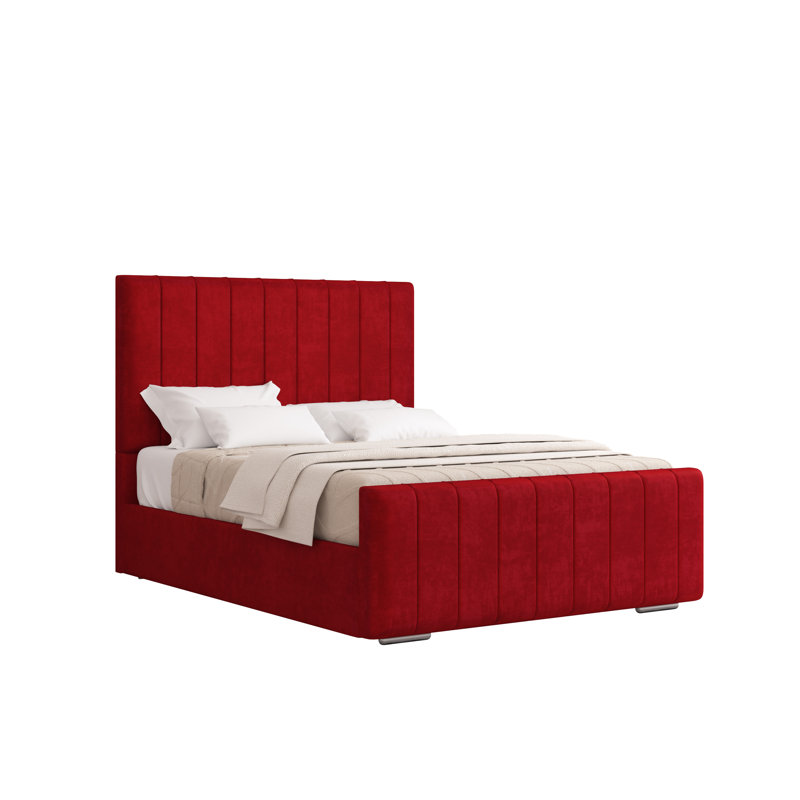 Scarlette Upholstered Bed Frame, Double (4'6), Red