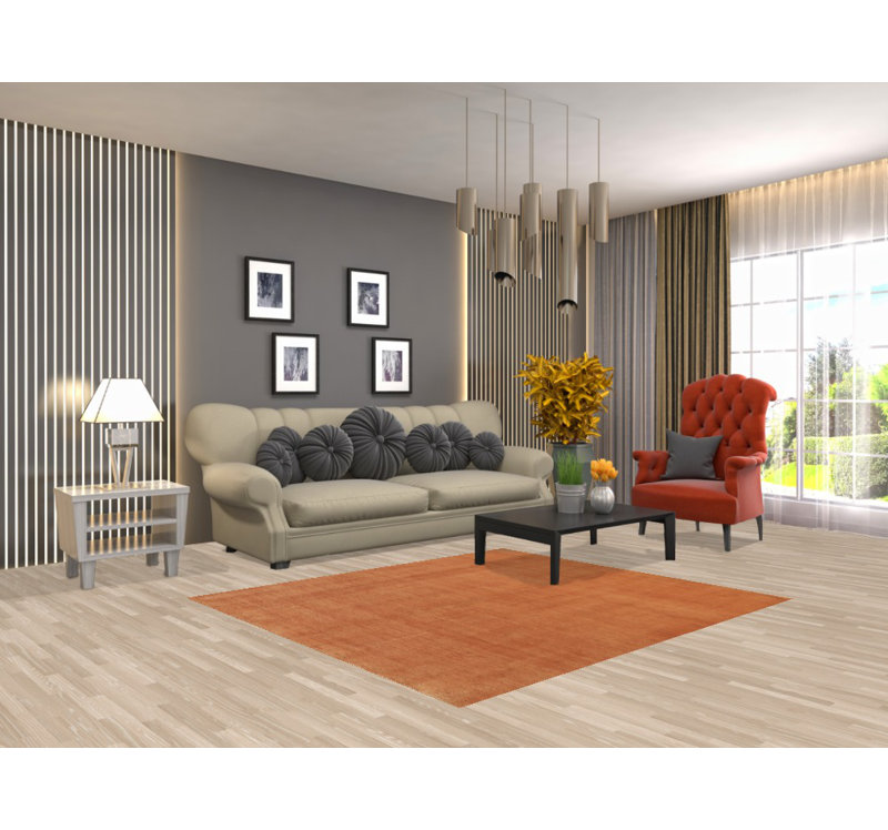 Tapis orange moderne Gabbeh 5 x 6
