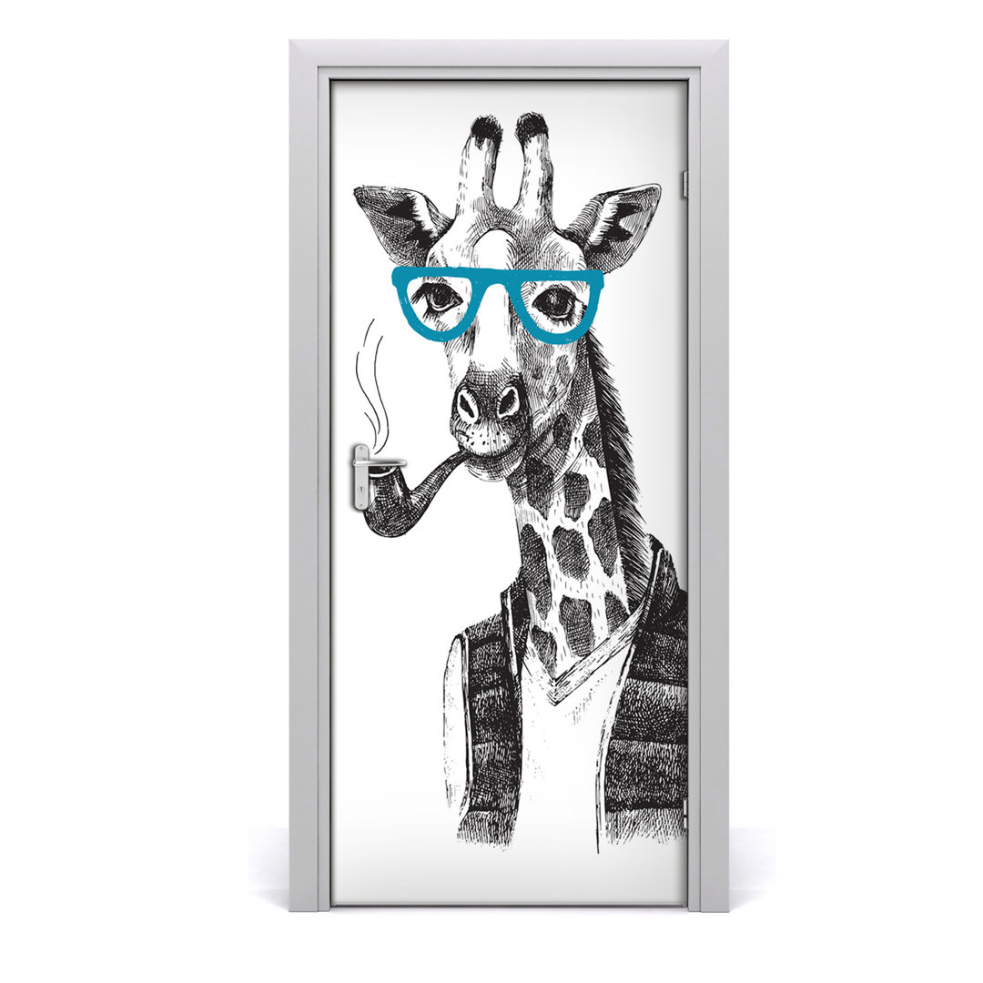 Giraffen Brille Tür Aufkleber