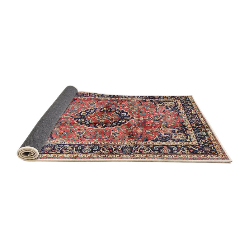 Tapis traditionnel rouge / noir, Rond 4 pi