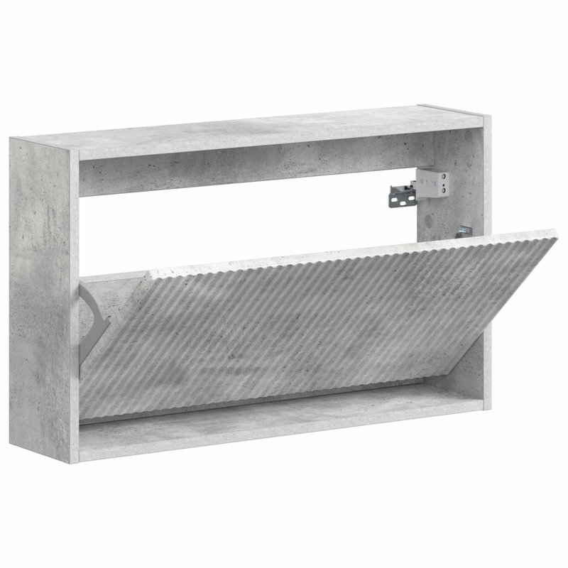 Flip Down Shoe Storage, 43 cm H x 71 cm W x 17 cm D, Concrete Grey
