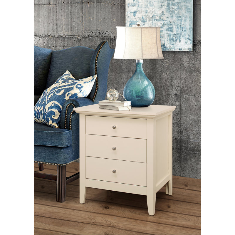 Hammond 3 - Drawer Nightstand , Beige