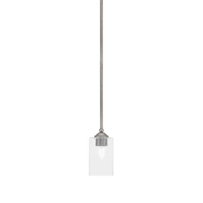 Mini-luminaire suspendu suspendu Zilo, fini granit foncé avec verre de 4 po