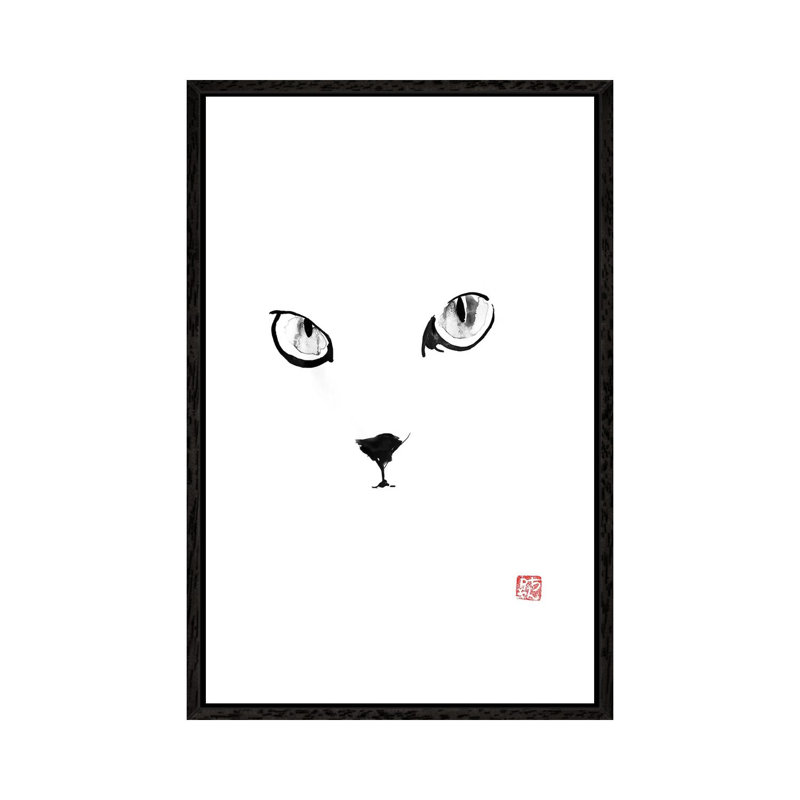 Cat’s Eyes by Péchane - Print on Canvas, 66.04 cm H x 45.72 cm W, Black Framed