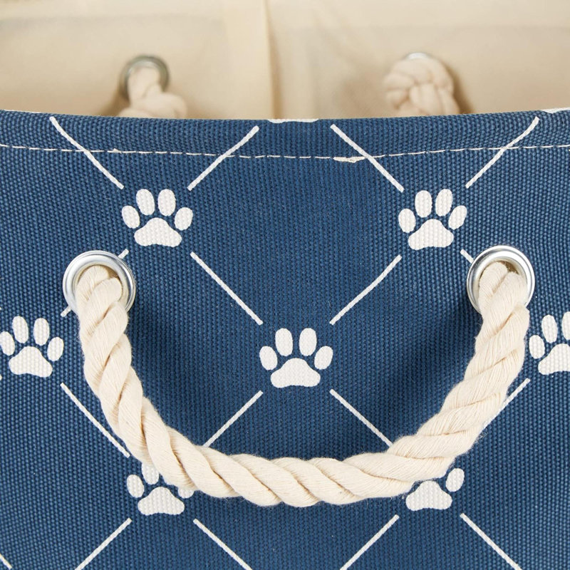 Empreinte de pattes et d'os de la collection Pet Storage, rectangle moyen, H 9 po x l 8 po x P 14 po, Marine