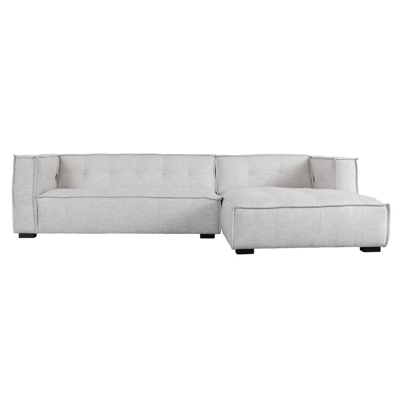 Element 2Pc Sectional W/RAF Chaise, Light Gray Polyester Blend