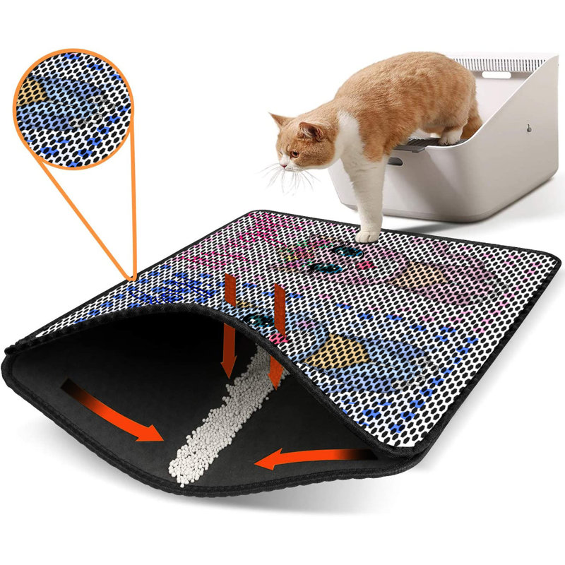 Premium Cat Litter Mat, 18 x 24 inches | 50% PVC / 50% Polyester, Machine Washable & Vacuum Friendly | Durable, Easy-Clean Design for Pet Owners | Protect Your Floors from Litter Messes