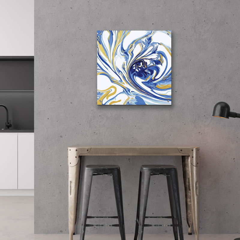 «Bleu psychédélique 1» par Danhui Nai, art mural en verre acrylique, H 24 po x l 24 po x P 0,2 po