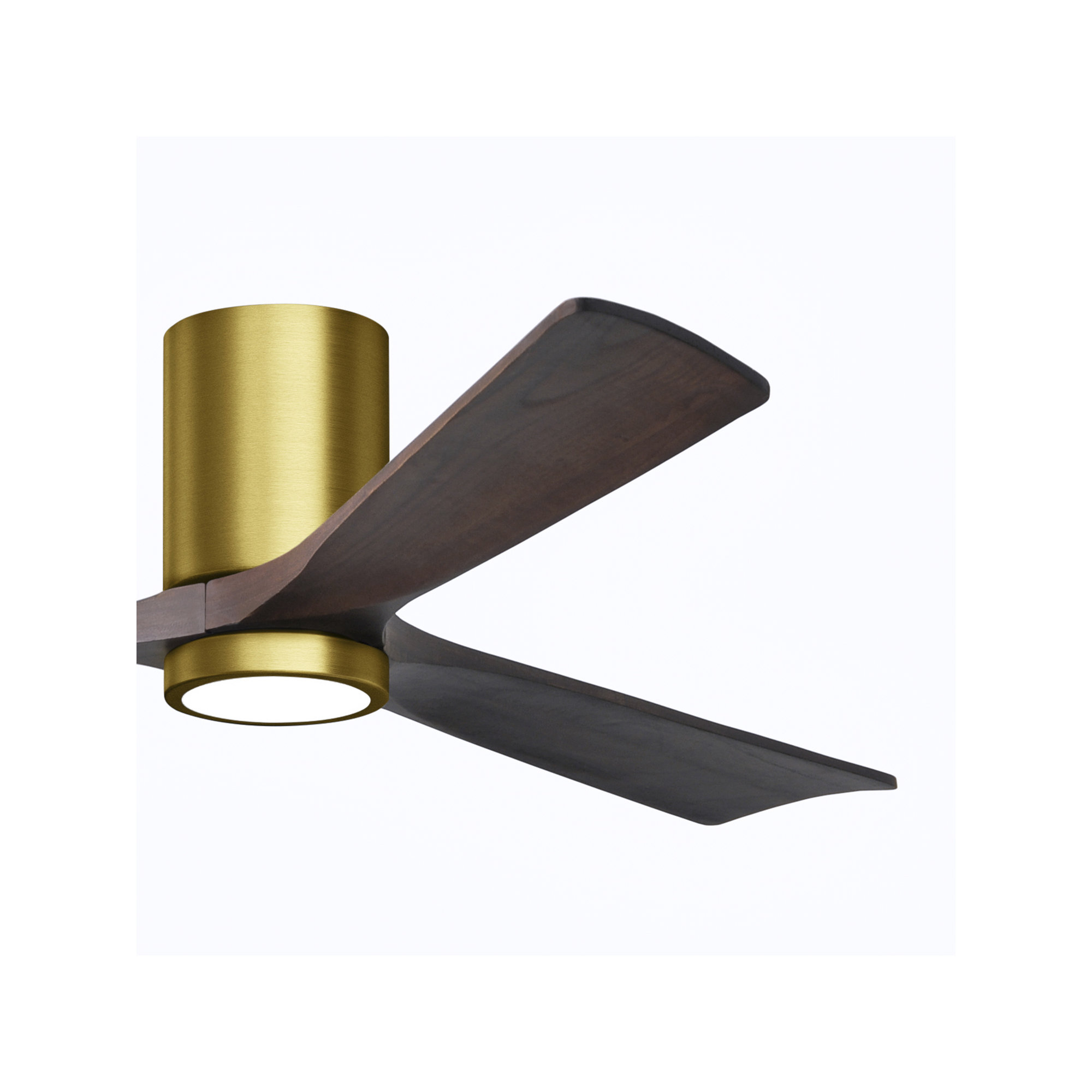 Olivier 3 Blade Ceiling Fan with LED Light Kit, Brushed Brass, 60", Walnut