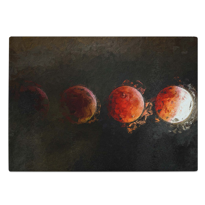 Glass Lunar Eclipse in Abstract Chopping Board, 39 cm W x 28.5 cm L