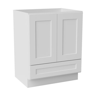 Armoire de salle de bain en bois massif prêt à assembler avec comptoir Shaker - comptoir non inclus