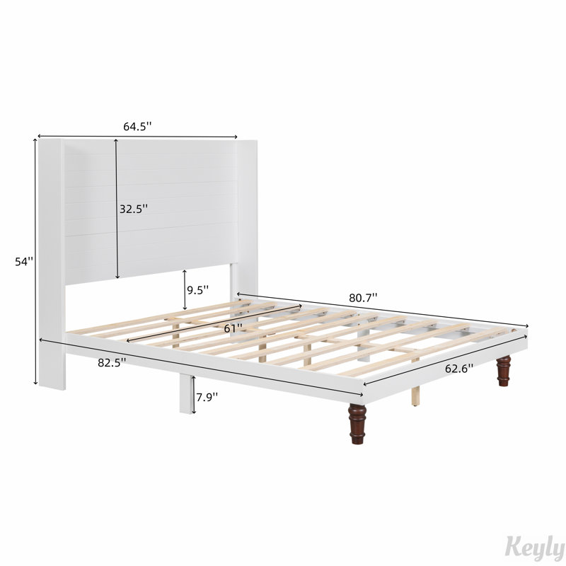 High Headboard Bed, Queen, White