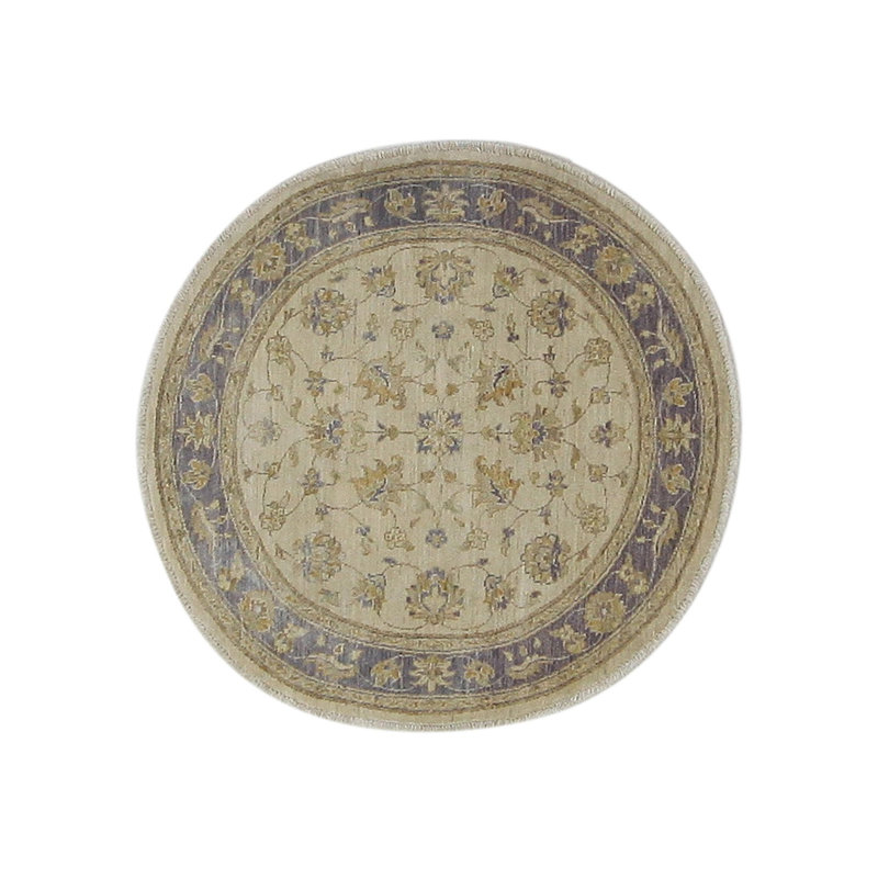 Daugherty Hand Knotted 4x4 Ivory Round