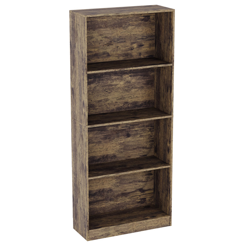 142cm H x 60cm W Standard Bookcase, (4 Shelves) 142cm. H x 60cm. W x 24cm. D, Dark Wood