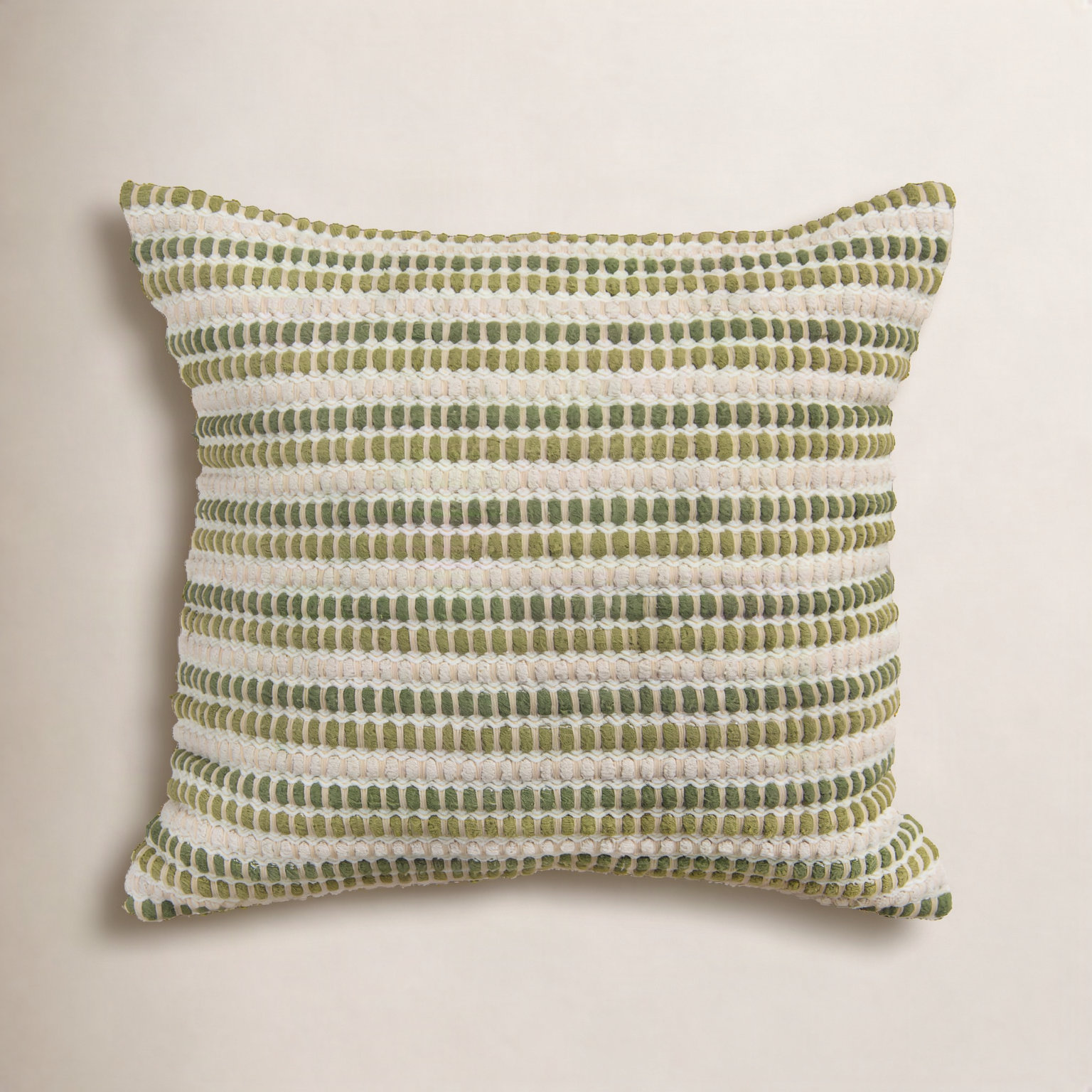 Allentown 20" x 20" Linen Throw Pillow, Natural/Green