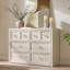 Commode 6 tiroirs, blanc, commode en bois d'une largeur de 47 pouces, organisateur de commode-1707907328