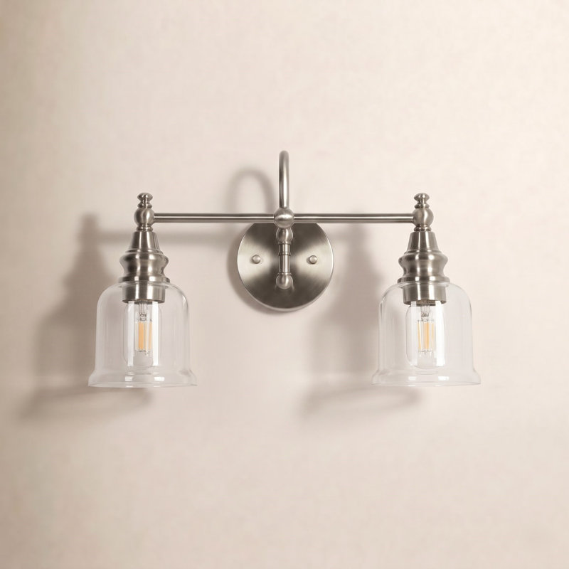 Éclairage pour salle de bain à intensité variable 2 lumières Cassiel, Argent