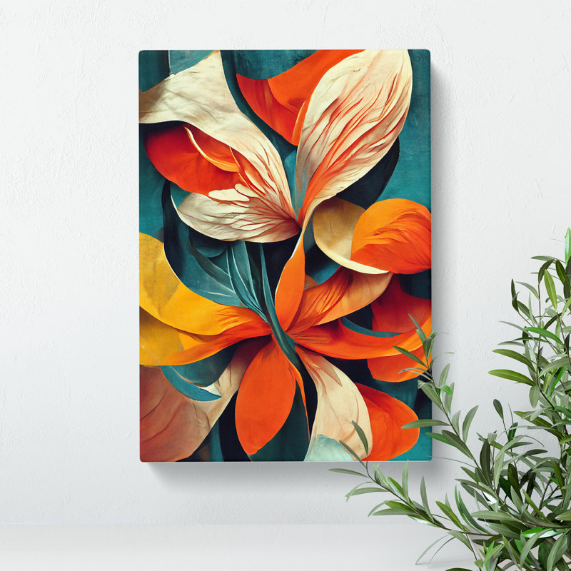 Abstract Floral Art No.1 - Wrapped Canvas, 50cm H x 35cm W x 3cm D