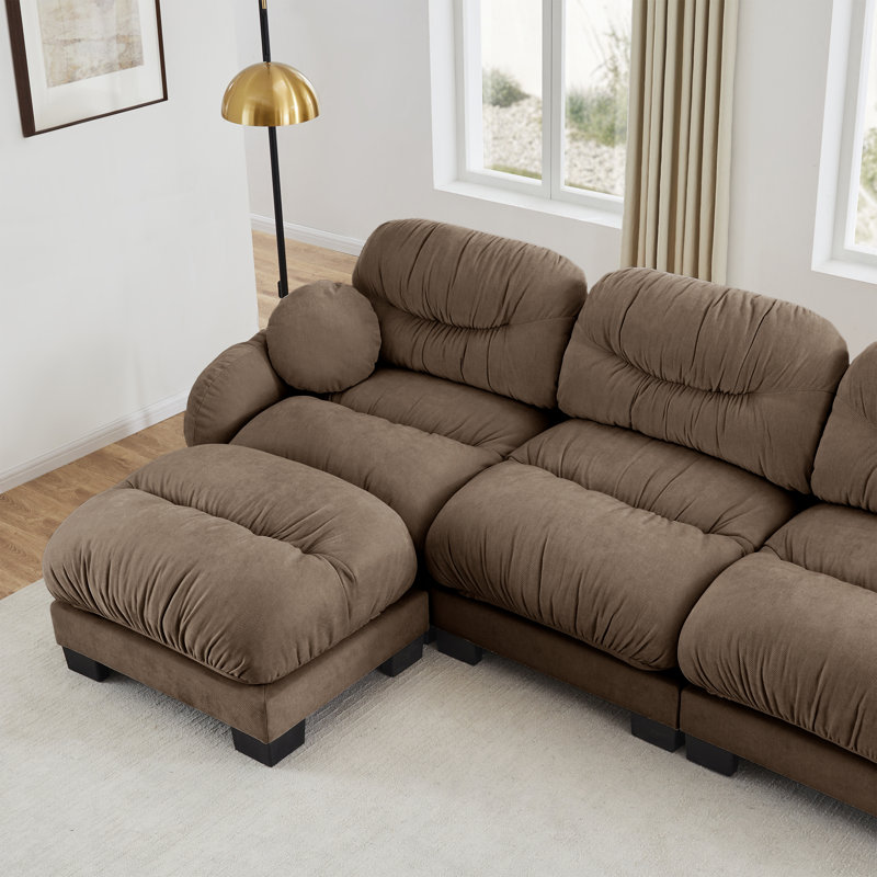 Canapés modulaires confortables en chenille 2 places