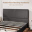 Structure de lit double pleine grandeur, lit plateforme avec tête de lit, aucun sommier requis, capacité de 900 lb, assemblage facile et silencieux, noir-55912034-55912045