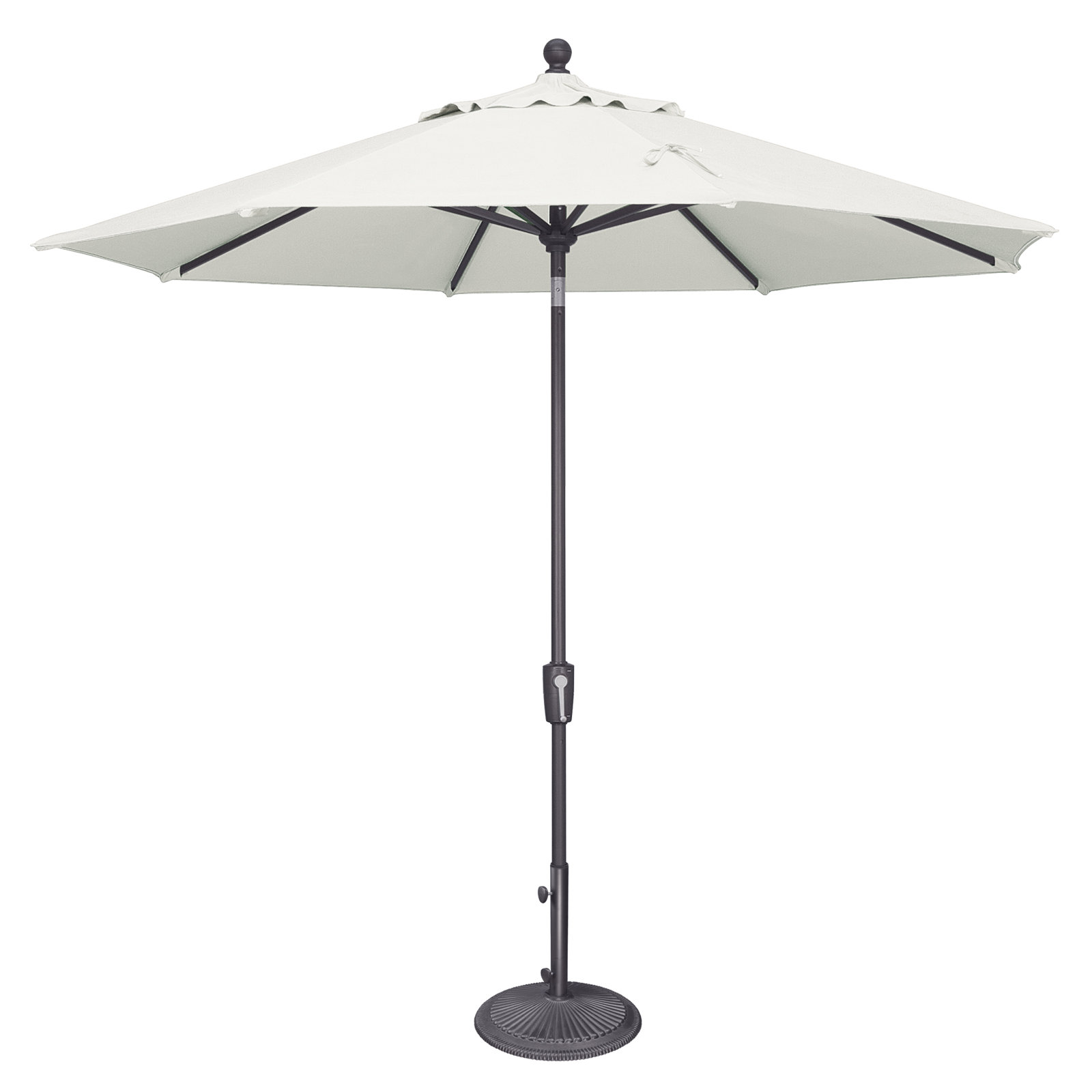 Launceston Market Umbrella, Anthracite, Natural Sunbrella Acrylic, 101.7" H x 108" W x 108" D