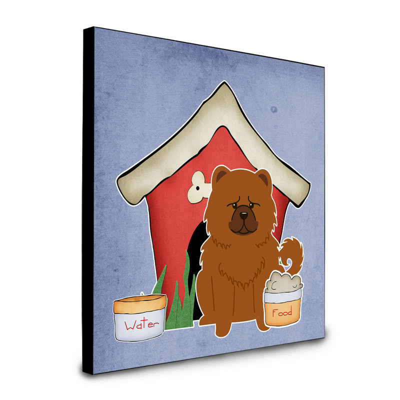 Panneau mural d’art collection dog house Scarvinia, Chow-chow roux