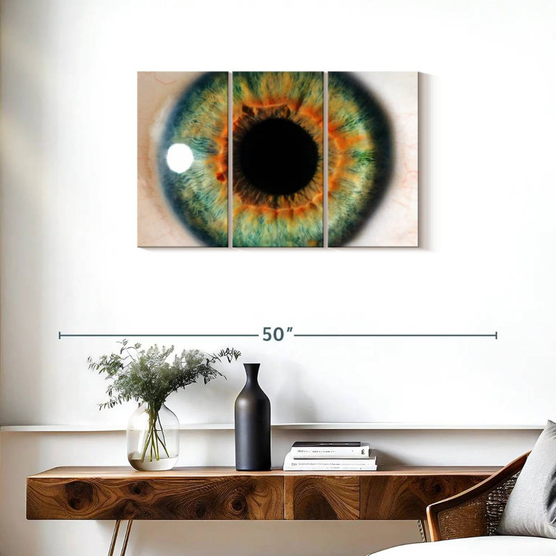 " Green Eye " 3 - Pieces, 20" H x 33" W x 1.25" D