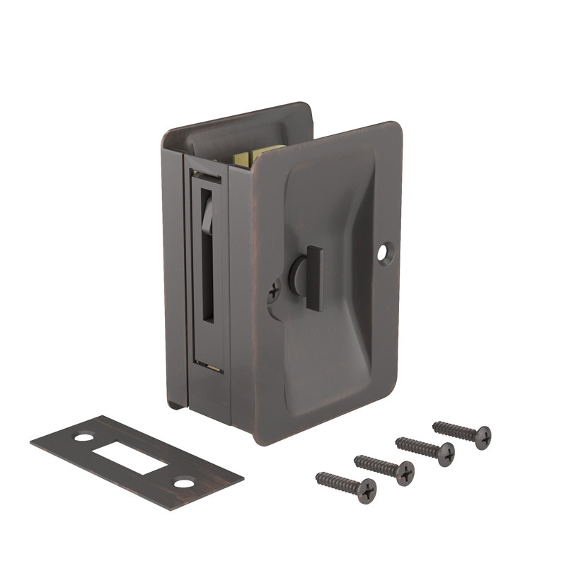 Rectangular Pocket Door Hardware, Oil Rubbed Bronze