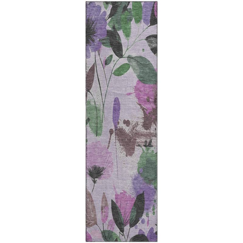 Premium Machine Washable Harjo AMF1549 Floral Rug, Runner 2'3" x 7'6"