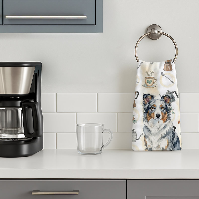 Serviette de cuisine Coffee Bar, Border collie bleu Merle