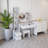 63 Inch Full Body Mirror Vanity Set with LED Table, 3-Color Adjustable Dressing Station with Storage Stool-226923686