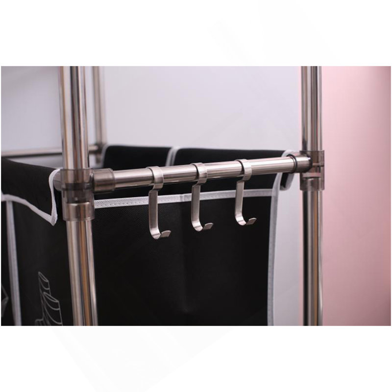 Panier à linge trieur de linge à 3 niveaux avec 4 sacs amovibles pour organiser les vêtements, la lessive, les lumières, les sarcelles, trois crochets