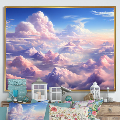 Kawaii Landscape Clouds I sur impression sur toile