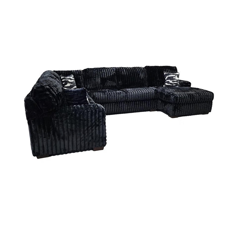 Canapé modulaire Austin, Tissu noir