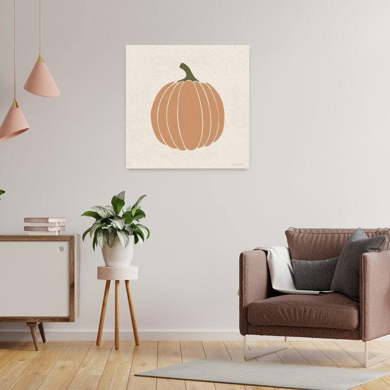 Art contemporain citrouille d'automne, H 24 po x l 24 po