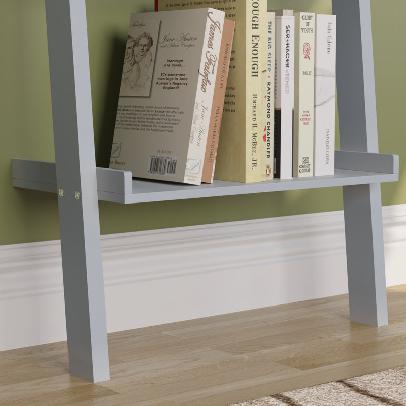 Ogilvie 56cm W Ladder Bookcase, Grey, 100.5cm H