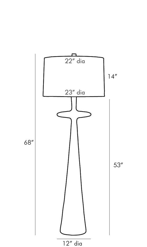 Putney Floor Lamp, Antique Brass