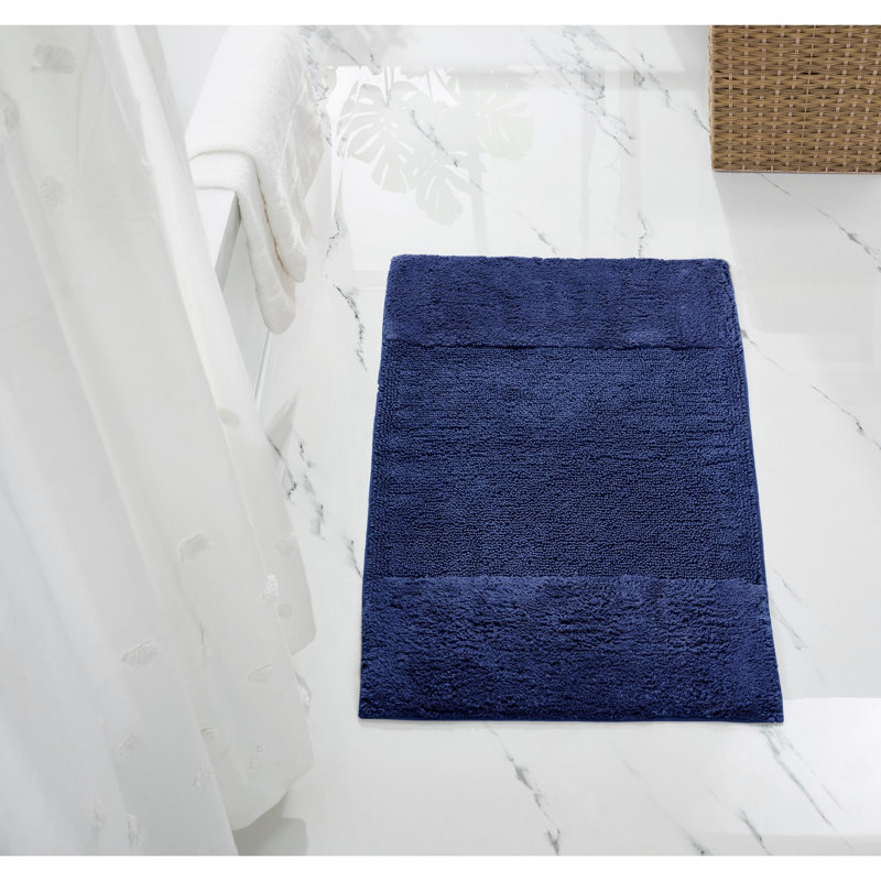 Tapis pour salle de bain 100% coton Merkle, Rectangle 24 po x 40 po, Marine